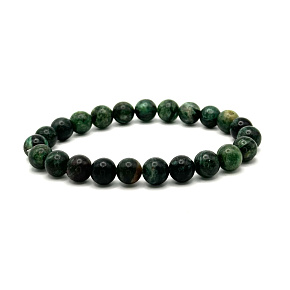 Smaragd African bracelet elastic natural stone, ball 8 mm / 16 - 17 cm, royal stone