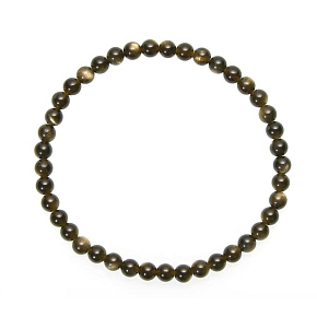 Obsidian gold bracelet elastic natural stone, ball 4 mm / 19 cm, rescue stone Obsidian gold bracelet elastic natural stone, ball 4 mm / 19 cm, rescue stone