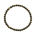 Obsidian gold bracelet elastic natural stone, ball 4 mm / 19 cm, rescue stone
