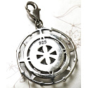Charm Sterling silver 925 Mayan calendar, lobster clasp pendant on bracelet symbol