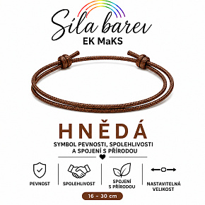 Šňůrkový náramek Síla barev – Hnědá | Symbol pevnosti, spolehlivosti a spojení s přírodou | nastavitelný 16 - 30 cm
