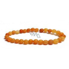 Aventurine orange matte bracelet elastic natural stone, ball 6 mm / 16-17 cm, stone of happiness and prosperity