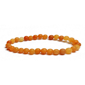 Aventurine orange matte bracelet elastic natural stone, ball 6 mm / 16-17 cm, stone of happiness and prosperity