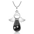 Onyx black Angel pendant natural stone 4,2 x 3 cm, life force stone