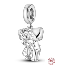 Sterling silver 925 Kissing charm, That kiss is mine, that kiss is yours, love bracelet pendant