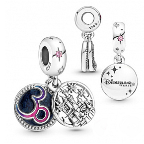 Sterling silver 925 Disney Paris, 2in1 travel bracelet pendant