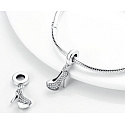Charm Sterling silver 925 Chic style - glittering shoe on needles, pendant for bracelet, interests