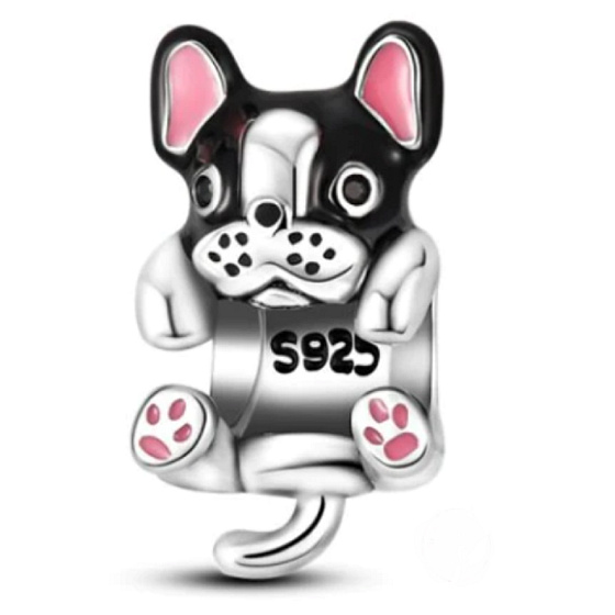 Charm Sterling Silver 925 Dog - Boxer Puppy, Animal Bead for Bracelet