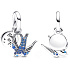 Charm Sterling silver 925 Sparkling Swallow and quote, 2in1 animal bracelet pendant
