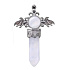 Crystal cross made of alloy and natural stone 5.3 x 3.7 x 12 mm, stone of stones