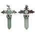 Chalcedony cross made of alloy and natural stone 5.3 x 3.7 x 12 mm, stone of love and joy