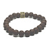 Lava brown with royal mantra Om, bracelet elastic natural stone, ball 8 mm / 16-17 cm, born of the four elements