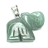 Avanturine green Elephant pendant natural stone, hand cut figurine 1,8 x 2,5 x 8 mm, lucky stone
