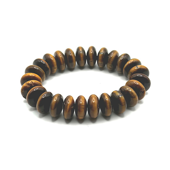 Tiger eye bracelet elastic natural stone, donut 1,5 cm / 16-17 cm, stone of the sun and earth, brings luck and wealth