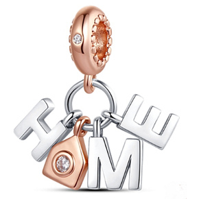 Sterling Silver 925 Home 4in1 Pendant Bracelet Family