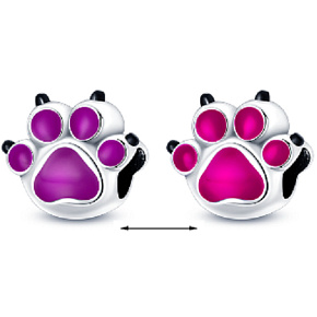 Charm Sterling silver 925 Thermo - Cat, Dog, Bear paw, pet bead on bracelet Charm Sterling silver 925 Thermo - Cat, Dog, Bear paw, pet bead on bracelet