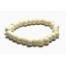 Bone from Yak white Tibetan bracelet elastic natural stone, bead 8 mm / 16 - 17 cm, protective item, amulet