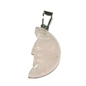 Rose Quartz Moon pendant natural stone, hand-polished figurine 2.2 x 10 mm, stone of love