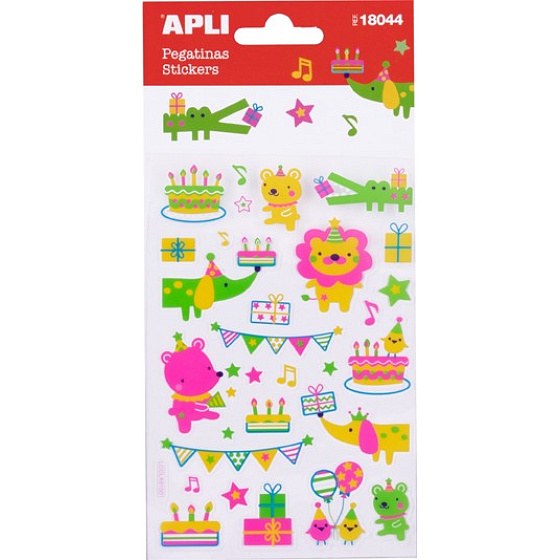 Apli Stickers Neon Animals stickers with animal motif 1 sheet 18044