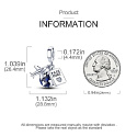 Charm Sterling silver 925 Round the world, globe, passport, plane, 3in1 travel bracelet pendant