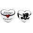 Charm Sterling silver 925 Disney Mickey Mouse and Minnie Mouse - Heart - Forever, bead on bracelet love