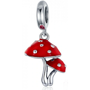 Charm Sterling silver 925 Toadstools, nature bracelet pendant Charm Sterling silver 925 Toadstools, nature bracelet pendant
