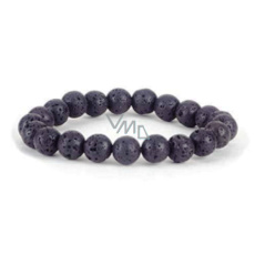 Lava black bracelet elastic natural stone, bead 8 mm / 16-17 cm, born of the four elements Lava black bracelet elastic natural stone, bead 8 mm / 16-17 cm, born of the four elements
