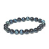 Tiger's eye dark blue grey elastic natural stone, 8 mm / 16-17 cm, stone of the sun and earth, brings luck and wealth