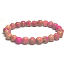 Jasper / Regalite Imperial sea sediment pink bracelet elastic mixed mineral, ball 8 mm / 16 - 17 cm