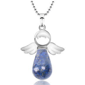Lapis Lazuli Angel pendant natural stone 4,2 x 3 cm, stone of harmony