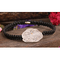 Crystal raw natural stone bracelet, hand knitted, adjustable size, stone stones