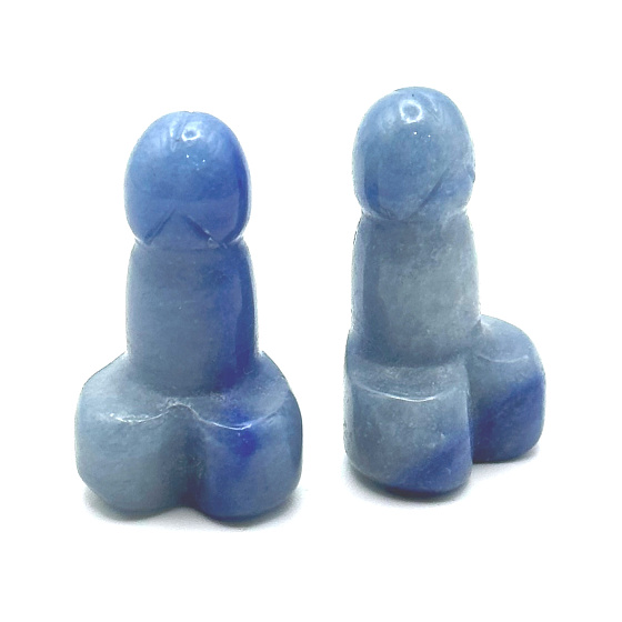 Avanturine blue Penis for luck, natural stone for building approx. 3 cm, lucky stone