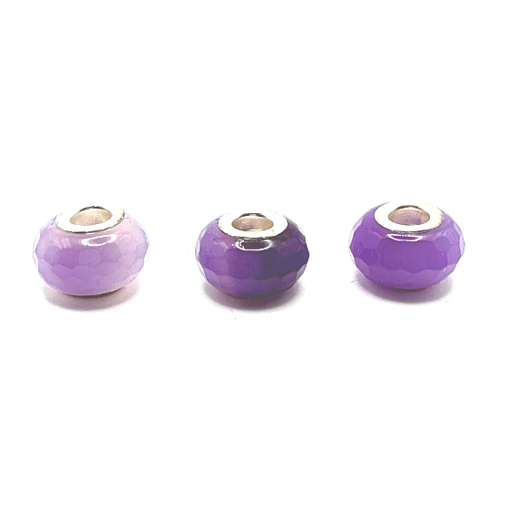 Amethyst faceted pendant round natural stone 14 mm 1 piece, provides courage and strength
