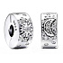Charm Sterling silver 925 Beauty of the heavens, sun/moon, with cubic zirconia stopper, clip bead on universe bracelet