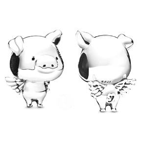 Charm Goofy létající prase, korálek na náramek zvíře