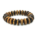 Tiger's eye yellow bracelet elastic natural stone, 14 mm / 16-17 cm, stone of the sun and earth, brings luck and wealth