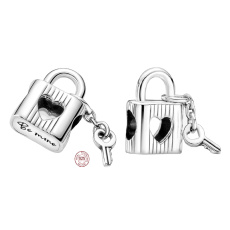 Charm Sterling silver 925 Magical padlock - Be mine, mine, love bracelet charm