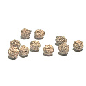 Rudraksha natural bead 8 mm, 10 pieces