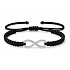 Infinity - Infinity bracelet – a symbol of love, friendship and luck, silver pendant, black cord, adjustable