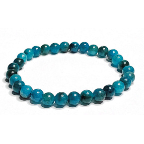 Apatit blue bracelet elastic natural stone, ball 8 mm / 16 - 17 cm, stone realization