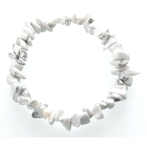 Magnesite / Howlite white bracelet elastic chopped natural stone 19 cm, cleansing stone Magnesite / Howlite white bracelet elastic chopped natural stone 19 cm, cleansing stone