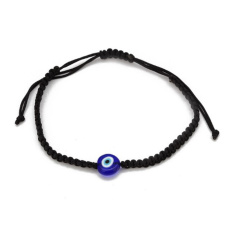 Blue eye rope bracelet woven black