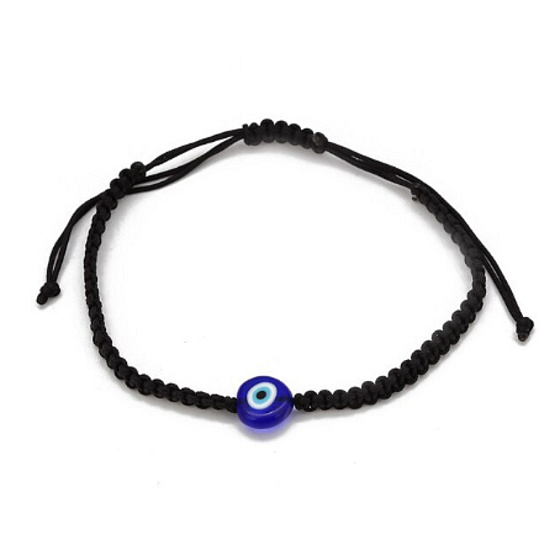 Blue eye rope bracelet woven black