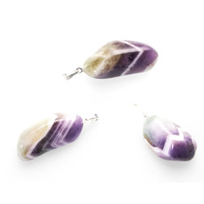 Amethyst rainbow zebra Zambia Trommel pendant natural stone M, approx. 2,5 cm, stone of kings and bishops