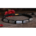 Labradorite bracelet natural stone, hand knitted, adjustable size, stone transformation