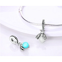 Sterling silver 925 Luminous - Firefly glows in the dark, changing colors, pendant on bracelet symbol