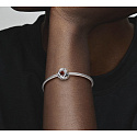 Charm Sterling silver 925 Infinite circle of eternity January dark red, bead for bracelet