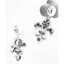 Charm Sterling silver 925 Lilies with black cubic zirconia, pendant on bracelet symbol