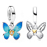 Charm Sterling silver 925 Butterfly, animal bracelet pendant