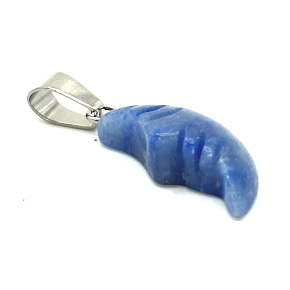 Blue Aventurine Moon pendant natural stone, hand-polished figurine 2.2 x 10 mm, stone of luck Blue Aventurine Moon pendant natural stone, hand-polished figurine 2.2 x 10 mm, stone of luck